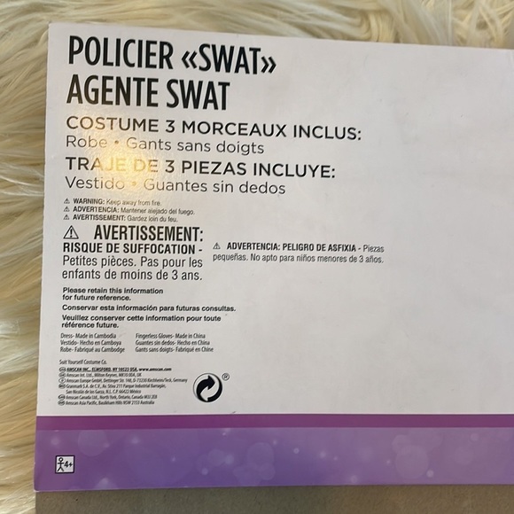 Girls 3 piece SWAT cop police woman black navy Halloween costume sz S cop woman - Picture 9 of 16